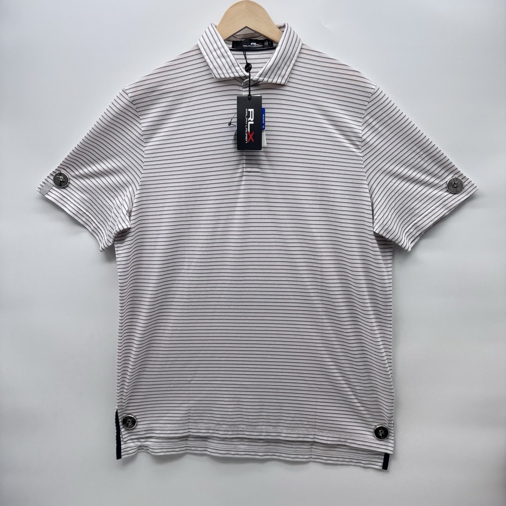 Ralph Lauren RLX Golf Striped Shirt Mens Large True Stay Collar NEW Reg $98.50 - Picture 2 of 10
